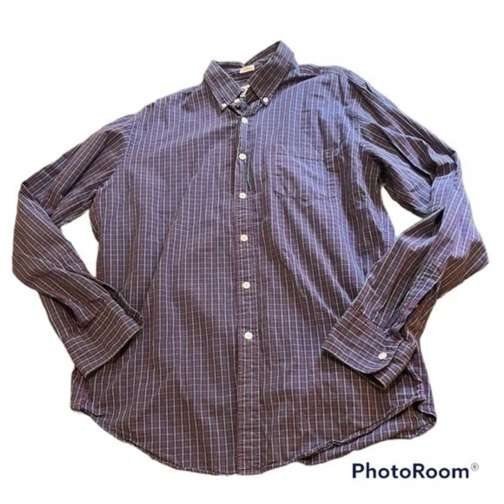 J. Crew purple plaid button down shirt
